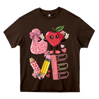 Chocolate Brown love teacher Heavy Core Tee - MaliasSmallBusiness