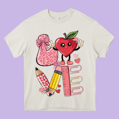 Love Teacher Heavy Core Tee Designed By Maliassmallbusiness