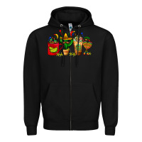 Black Mexico Coffee Cups With Cactus Sombrero And Maraca Zipper Hoodie - FaDigitalArtStudio