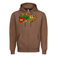 Chestnut Mexico Coffee Cups With Cactus Sombrero And Maraca Zipper Hoodie - FaDigitalArtStudio