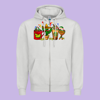 Mexico Coffee Cups With Cactus Sombrero And Maraca Zipper Hoodie Designed By Fadigitalartstudio