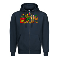 Navy Mexico Coffee Cups With Cactus Sombrero And Maraca Zipper Hoodie - FaDigitalArtStudio