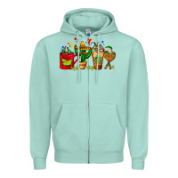 Seafoam Mexico Coffee Cups With Cactus Sombrero And Maraca Zipper Hoodie - FaDigitalArtStudio