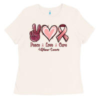 Bone Peace love cure Uterine Cancer Ladies Tee - NancyCooperArtShop