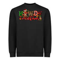 Black howdy christmas gingerman bread with cowboy Heavyweight Sweatshirt - CowGirlArtShop