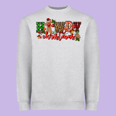 Howdy Christmas Gingerman Bread With Cowboy Heavyweight Sweatshirt Designed By Cowgirlartshop