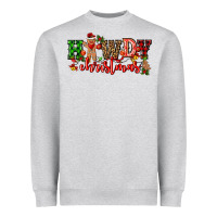Heather Grey howdy christmas gingerman bread with cowboy Heavyweight Sweatshirt - CowGirlArtShop