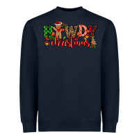 Navy howdy christmas gingerman bread with cowboy Heavyweight Sweatshirt - CowGirlArtShop