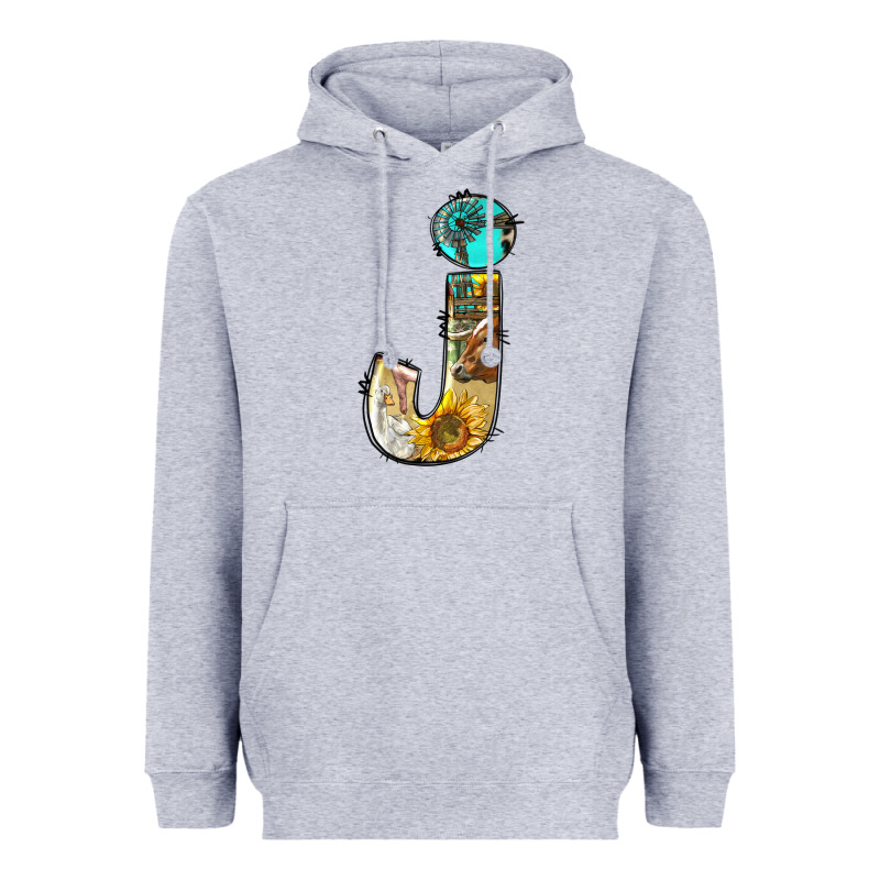 Farm Life Alphabet Lowercase Letters J Heavyweight Hoodie by BundleAndBundleShop | Teevron