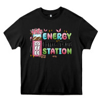 Black energy coffee fuel station Heavy Core Tee - MaliasSmallBusiness