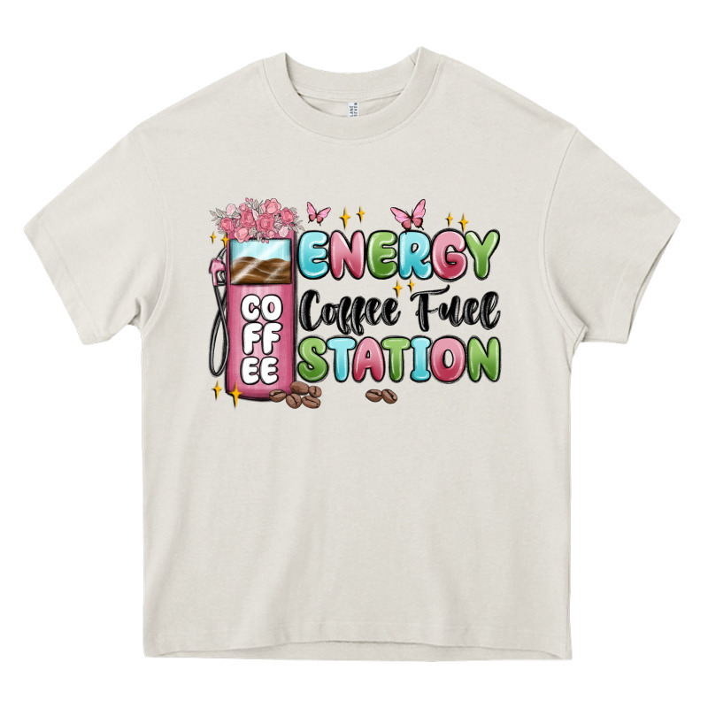 Energy Coffee Fuel Station Heavy Core Tee by MaliasSmallBusiness | Teevron