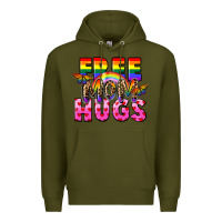 Army Green Free Mom hugs Premium Hoodie - FaDigitalArtStudio