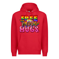 Red Free Mom hugs Premium Hoodie - FaDigitalArtStudio
