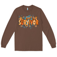 Chestnut I am a survivor orange ribbon Kidney Cancer Long Sleeve Tee - NancyCooperArtShop