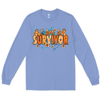 Colony Blue I am a survivor orange ribbon Kidney Cancer Long Sleeve Tee - NancyCooperArtShop