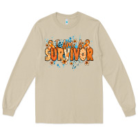 Mushroom I am a survivor orange ribbon Kidney Cancer Long Sleeve Tee - NancyCooperArtShop