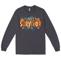 Smoke I am a survivor orange ribbon Kidney Cancer Long Sleeve Tee - NancyCooperArtShop