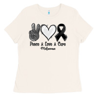 Bone Peace love cure Melanoma Cancer Ladies Tee - NancyCooperArtShop