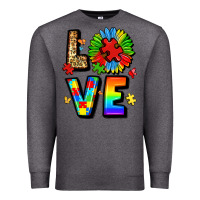 Charcoal Heather autism love Premium Sweatshirt - LillyAllenDesigns