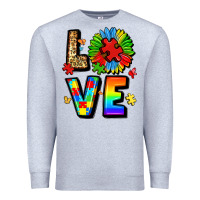 Heather Grey autism love Premium Sweatshirt - LillyAllenDesigns