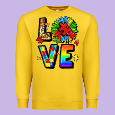 Autism Love Premium Sweatshirt Designed By Lillyallendesigns