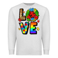 Oatmeal Heather autism love Premium Sweatshirt - LillyAllenDesigns