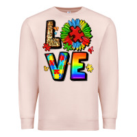Pale Pink autism love Premium Sweatshirt - LillyAllenDesigns