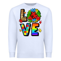 White autism love Premium Sweatshirt - LillyAllenDesigns