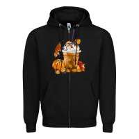Black Pumpkin Spice Coffee Zipper Hoodie - FaDigitalArtStudio