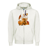 Oatmeal Heather Pumpkin Spice Coffee Zipper Hoodie - FaDigitalArtStudio