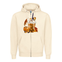 Sandshell Pumpkin Spice Coffee Zipper Hoodie - FaDigitalArtStudio