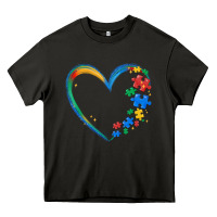 Asphalt autism heart Heavy Core Tee - MaliasSmallBusiness