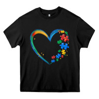 Black autism heart Heavy Core Tee - MaliasSmallBusiness