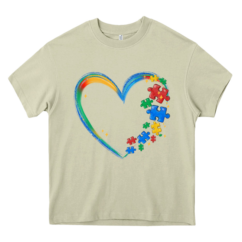 Autism Heart Heavy Core Tee by MaliasSmallBusiness | Teevron