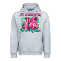 Heather Grey Breast Cancer my Goddaughter is a fighter Urban Hoodie - Artiststas