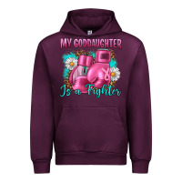 Mauve Wine Breast Cancer my Goddaughter is a fighter Urban Hoodie - Artiststas