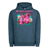 Pigment Midnight Navy Breast Cancer my Goddaughter is a fighter Urban Hoodie - Artiststas