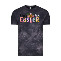 Cloud Black Happy Easter With Cross Vintage Tee - RanaPortraitStore
