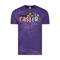 Cloud Purple Happy Easter With Cross Vintage Tee - RanaPortraitStore