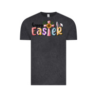Vintage Black Happy Easter With Cross Vintage Tee - RanaPortraitStore