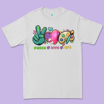 Peace Love Art Premium Tee Designed By Nancycooperartshop