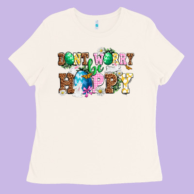 Don't Worry Be Hoppy Ladies Tee Designed By Nancycooperartshop