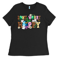 Black Don't worry be hoppy Ladies Tee - NancyCooperArtShop