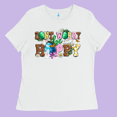 Don't Worry Be Hoppy Ladies Tee Designed By Nancycooperartshop