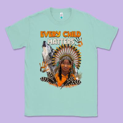 Every Child Matters Child And Wolf Classic Tee Designed By Barkaloodesign