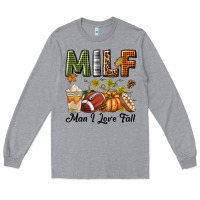 Heather Grey Milf Man I Love Fall Long Sleeve Tee - texasbilliewilder