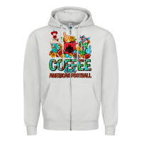 Dove Grey Coffee And American Football Coffee Cups Zipper Hoodie - FaDigitalArtStudio