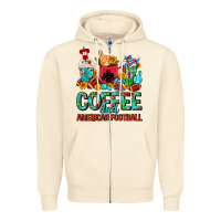 Sandshell Coffee And American Football Coffee Cups Zipper Hoodie - FaDigitalArtStudio