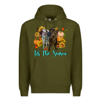 Army Green Tis The Season Cows Premium Hoodie - RanaPortraitStore