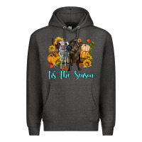 Charcoal Heather Tis The Season Cows Premium Hoodie - RanaPortraitStore